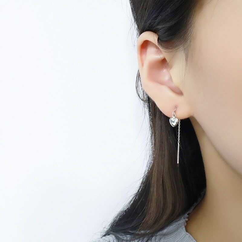 Heart Rhinestone Alloy Threader Earring mySite