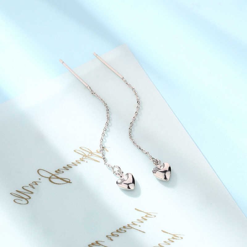 Heart Rhinestone Alloy Threader Earring mySite