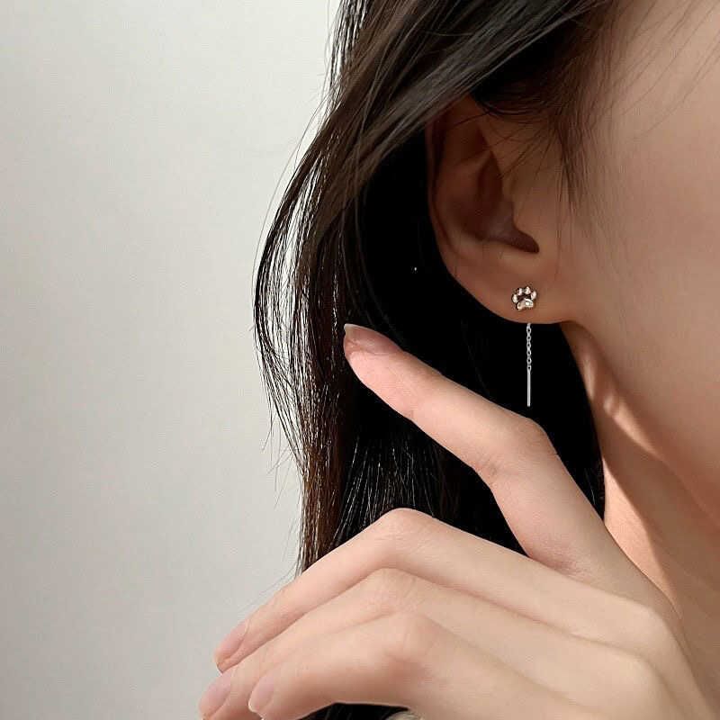 Cat Paw Alloy Threader Earring mySite