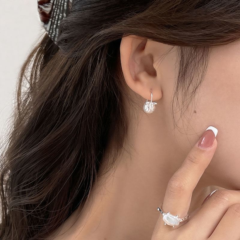 Bow Faux Pearl Alloy Drop Earring mySite