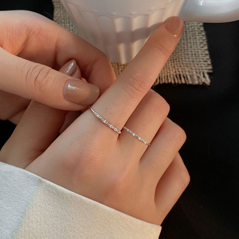 Rhinestone Alloy Open Ring mySite