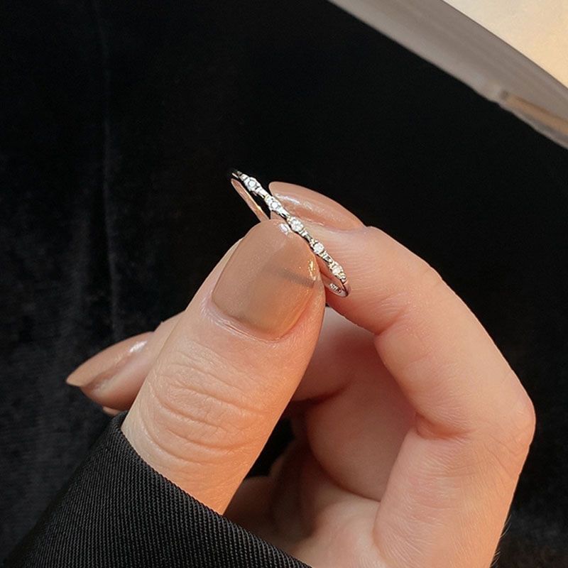 Rhinestone Alloy Open Ring mySite