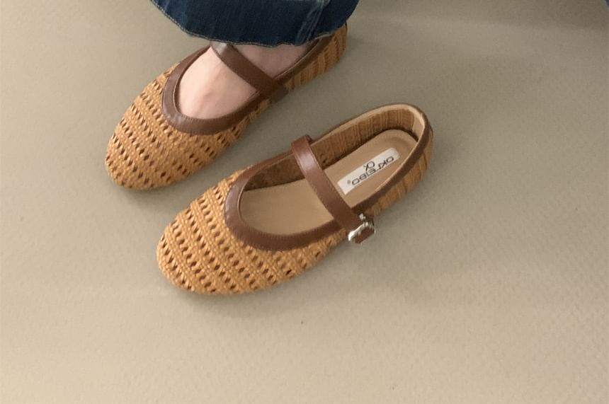 Two Tone Woven Mary Jane Shoes SpreePicky