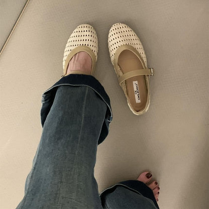 Two Tone Woven Mary Jane Shoes SpreePicky