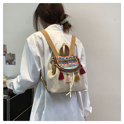 Tasseled Crochet Backpack mySite