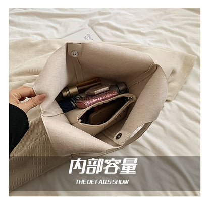 Faux Leather Plain Tote Bag mySite