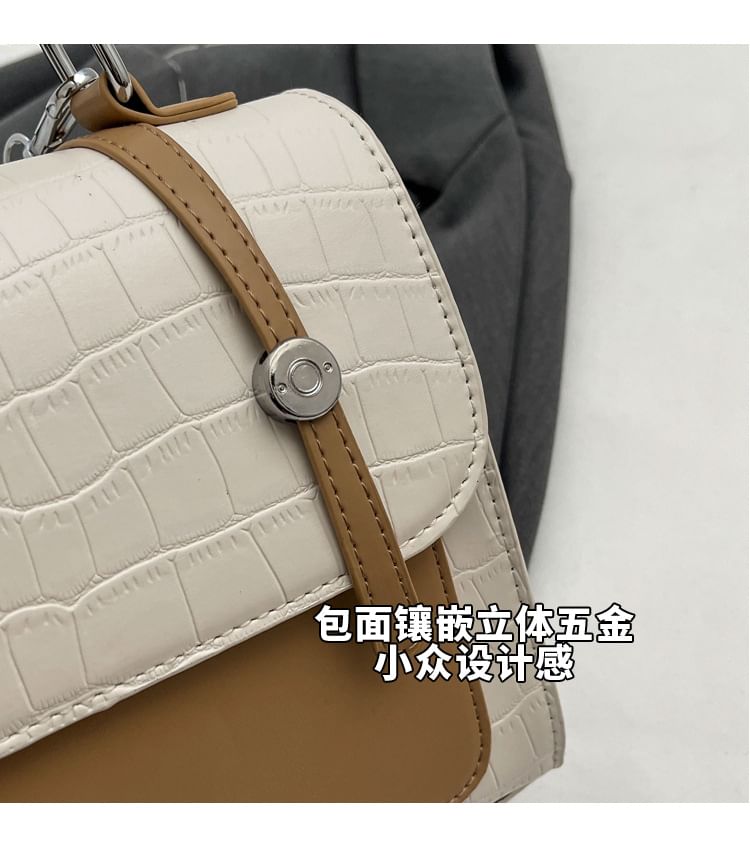 Crocodile Grain Flap Panel Backpack SpreePicky