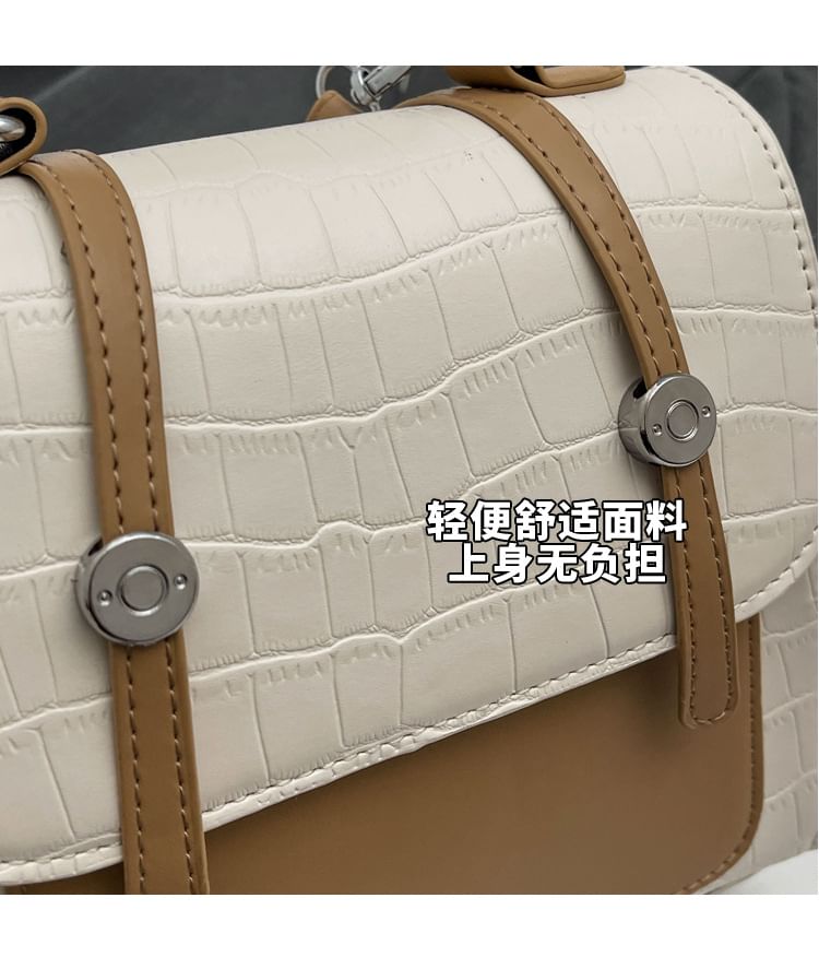 Crocodile Grain Flap Panel Backpack SpreePicky