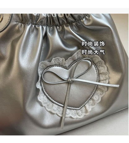 Bow Heart Chain Shoulder Bag SpreePicky