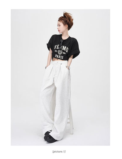 High Rise Wide Leg Sweatpants (Various Designs) SpreePicky