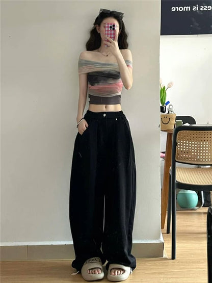 High Rise Wide Leg Sweatpants (Various Designs) SpreePicky