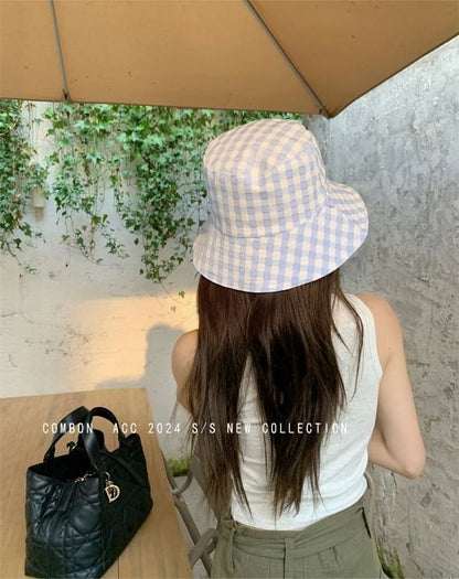 Plaid Reversible Bucket Hat SpreePicky