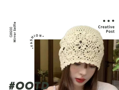 Floral Knit Hat SpreePicky