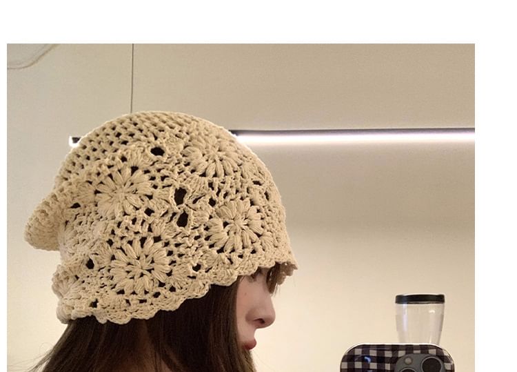 Floral Knit Hat SpreePicky