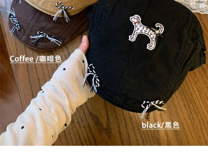 Dog Applique Flat Cap SpreePicky