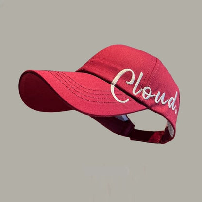 Lettering Embroidered Visor Baseball Cap SpreePicky