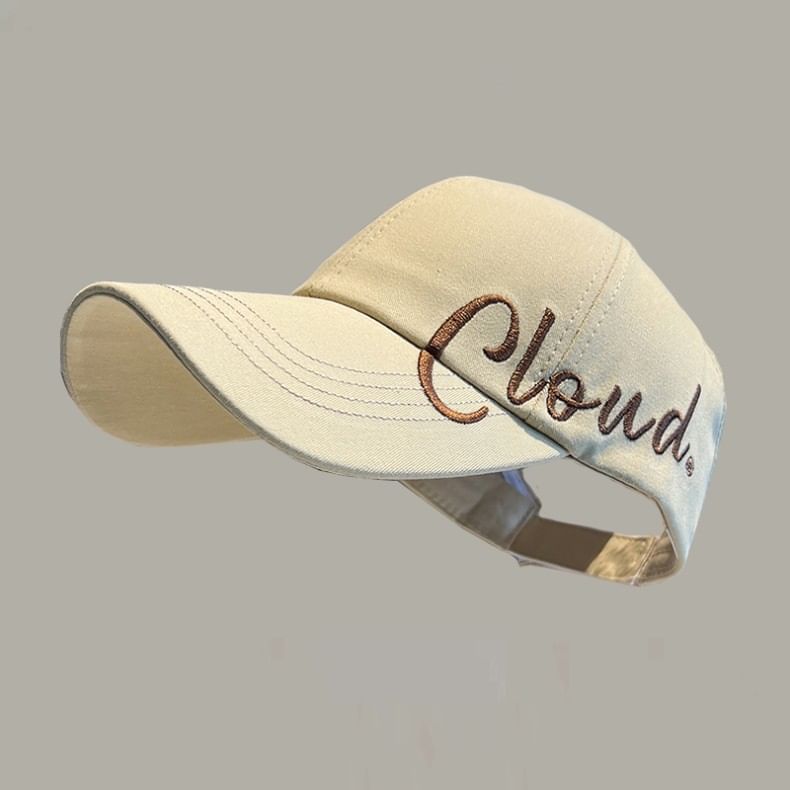 Lettering Embroidered Visor Baseball Cap SpreePicky