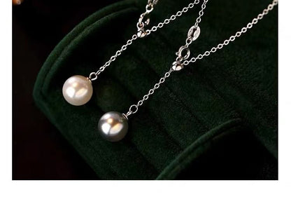 Faux Pearl Pendant Lariat Necklace SpreePicky