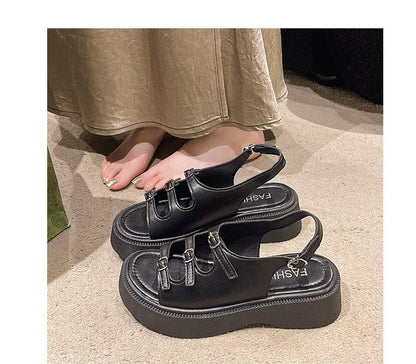 Platform Buckle Strap Sandals mySite