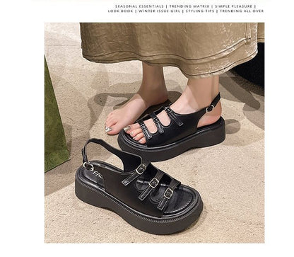 Platform Buckle Strap Sandals mySite