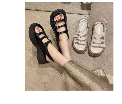 Platform Buckle Strap Sandals mySite