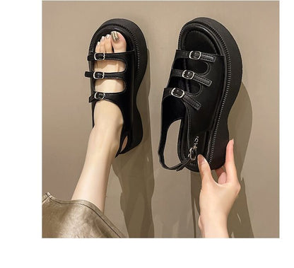 Platform Buckle Strap Sandals mySite