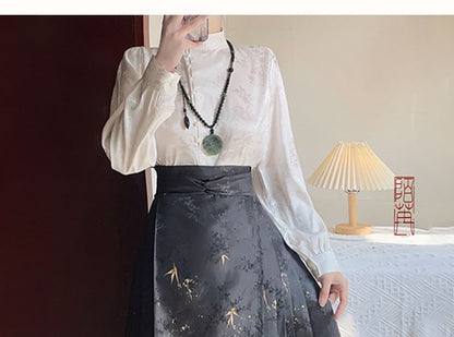 Flower Hanfu Blouse / Maxi Skirt / Set SpreePicky