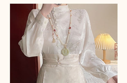 Flower Hanfu Blouse / Maxi Skirt / Set SpreePicky