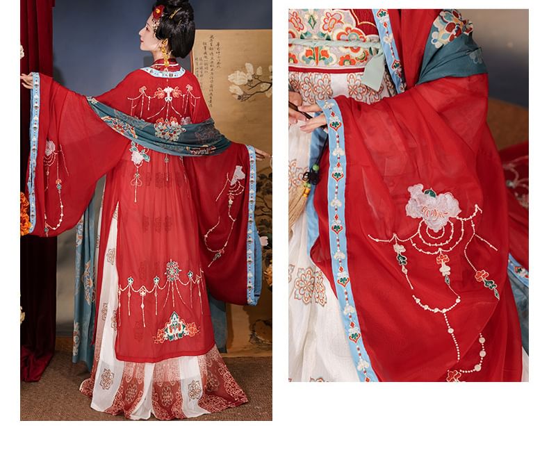 Flower Hanfu Jacket / Wrap Top / Maxi Dress / Set SpreePicky