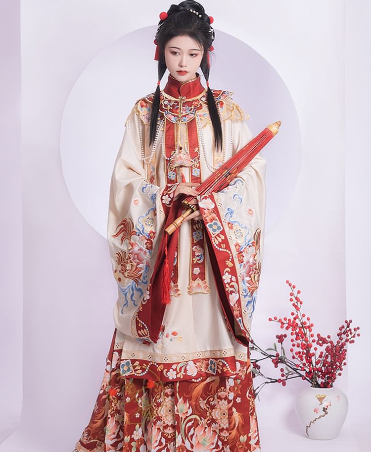 Flower Hanfu Top / Maxi Skirt / Scarf / Set SpreePicky