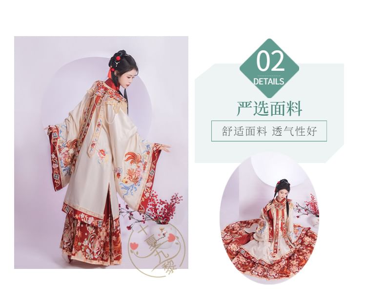 Flower Hanfu Top / Maxi Skirt / Scarf / Set SpreePicky