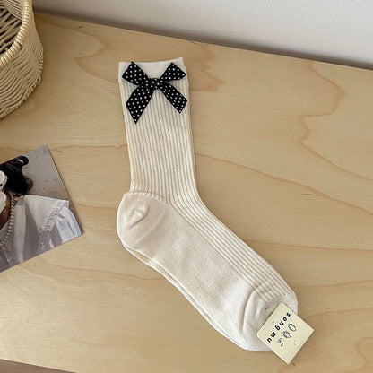 Patterned / Bow Accent Socks SpreePicky