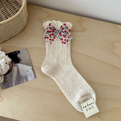 Patterned / Bow Accent Socks SpreePicky