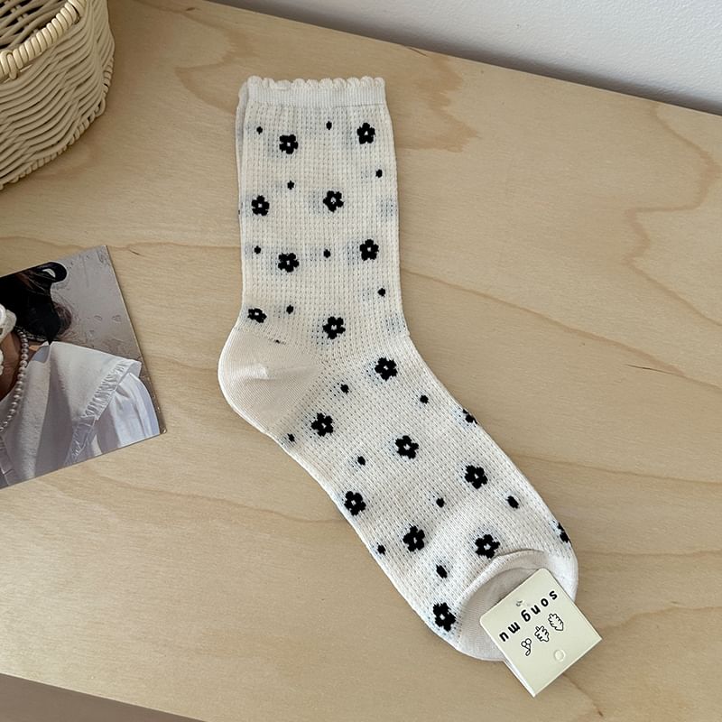 Patterned / Bow Accent Socks SpreePicky