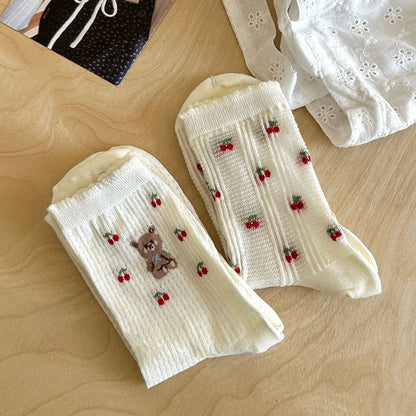 Cherry Print Socks SpreePicky