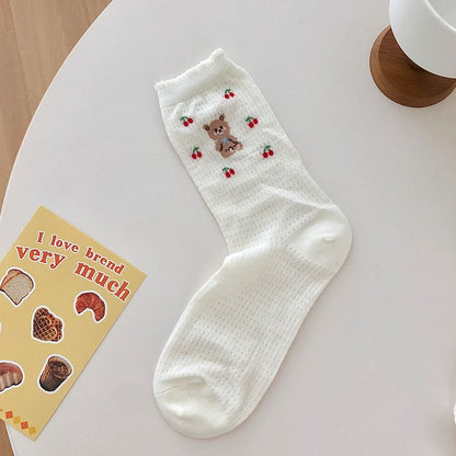 Cherry Print Socks SpreePicky