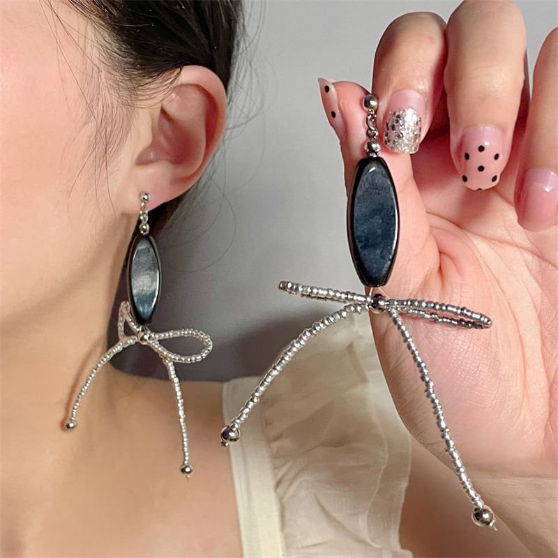 Drop Necklace / Earring Beaded Bow FashionChic