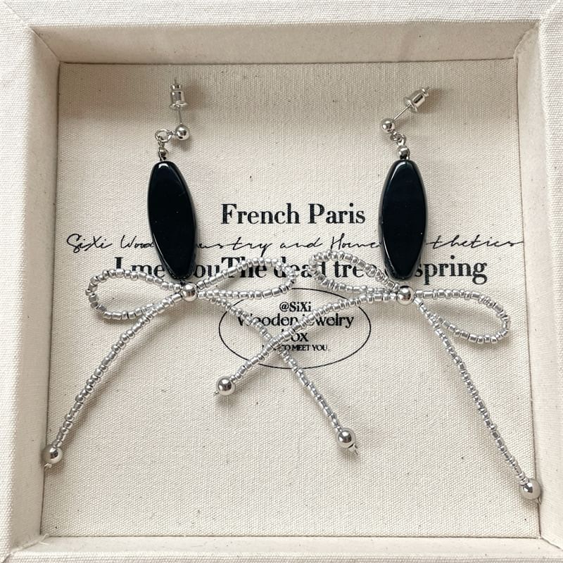 Drop Necklace / Earring Beaded Bow FashionChic