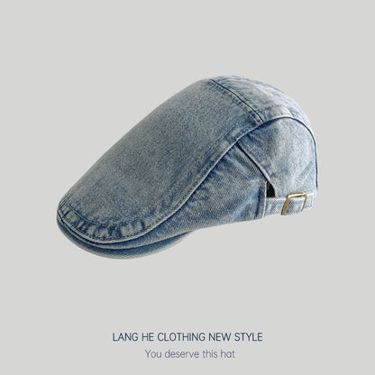 Washed Denim Flat Cap SpreePicky