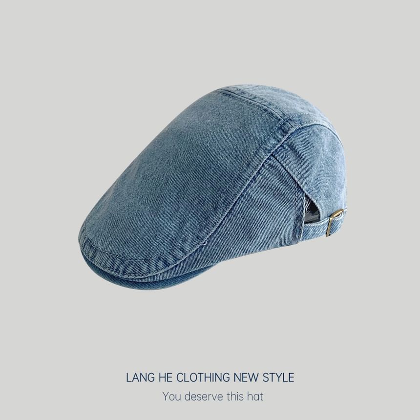 Washed Denim Flat Cap SpreePicky