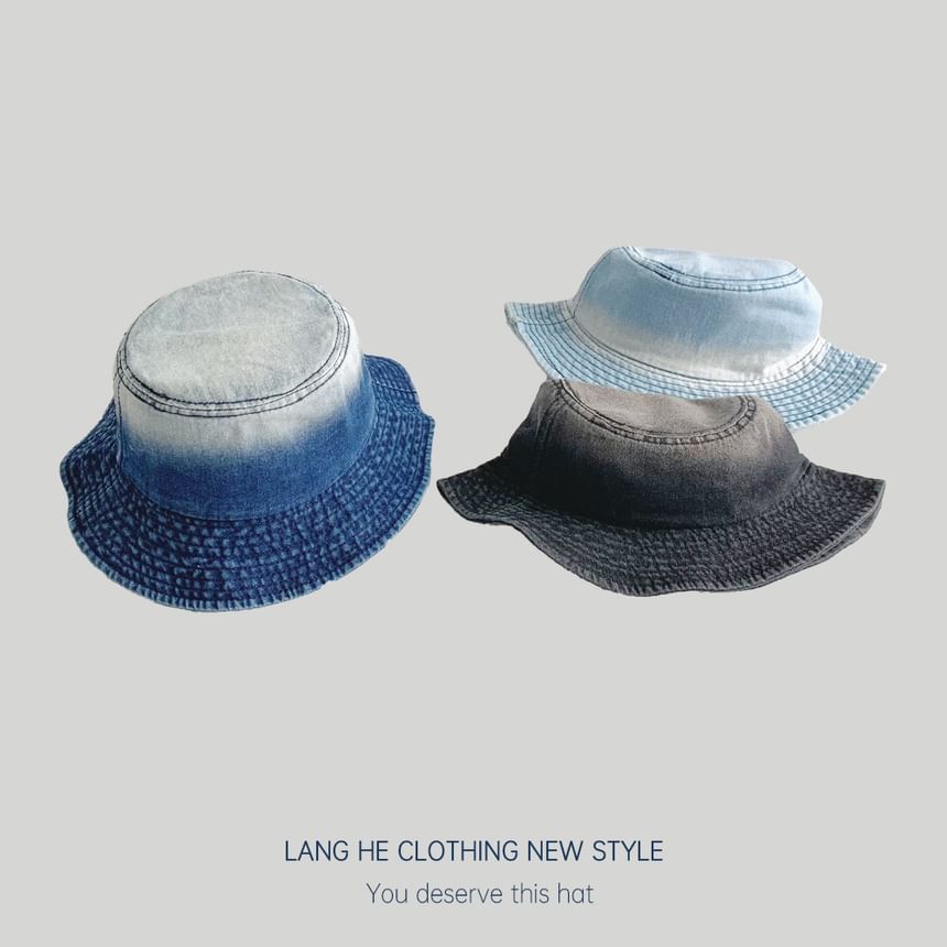 Gradient Washed Denim Bucket Hat SpreePicky