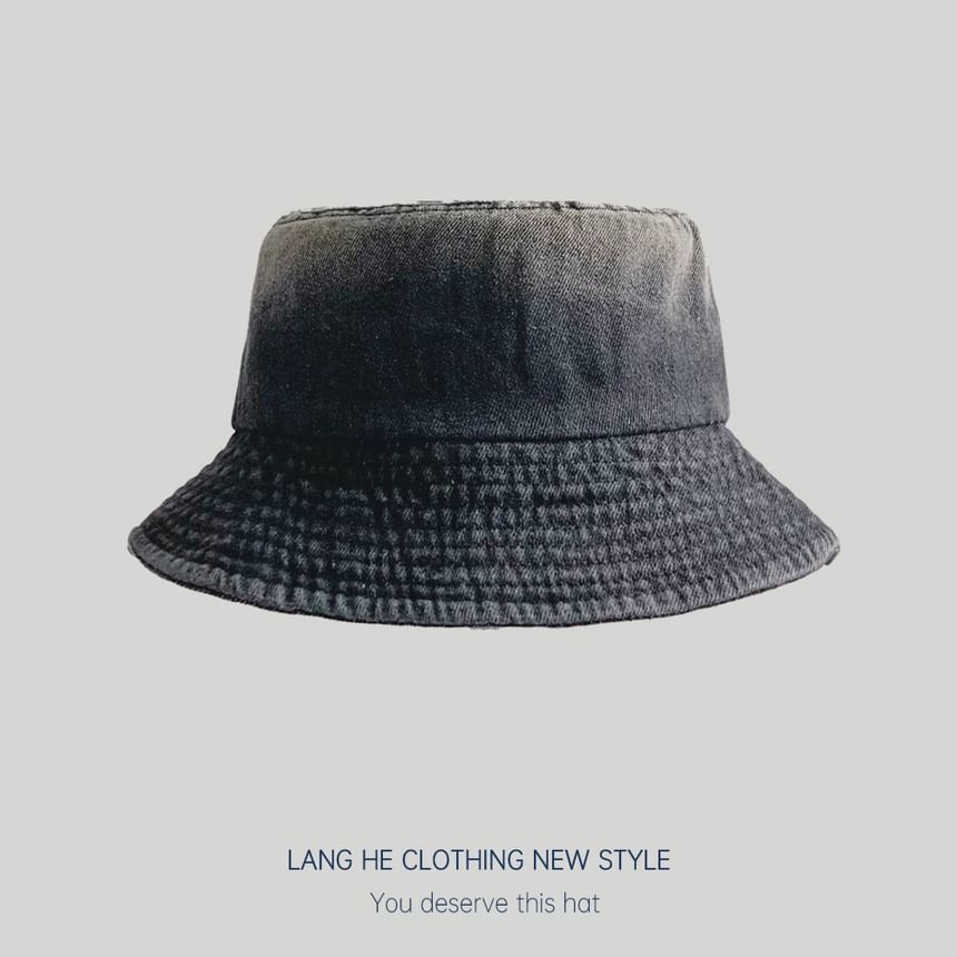 Gradient Washed Denim Bucket Hat SpreePicky