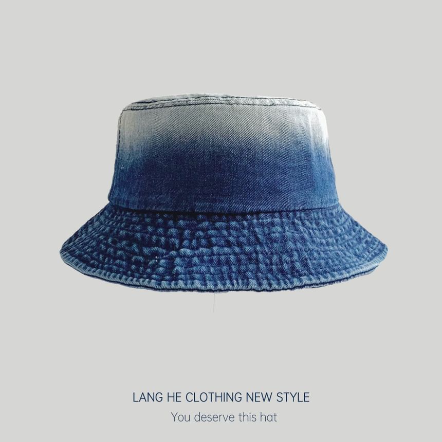 Gradient Washed Denim Bucket Hat SpreePicky