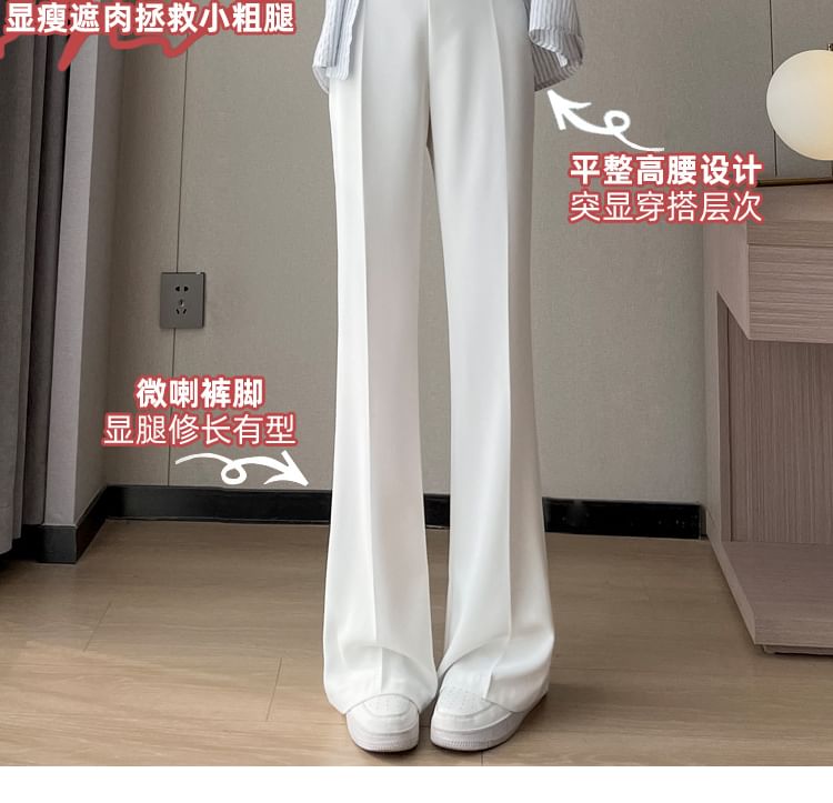 High Waist Plain Bootcut Dress Pants SpreePicky