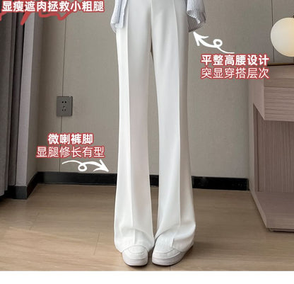 High Waist Plain Bootcut Dress Pants SpreePicky