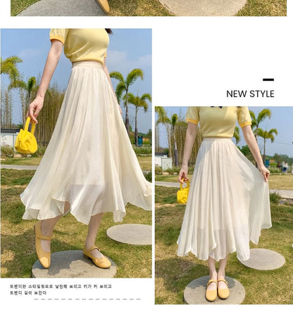 High Waist Plain Midi A mySite