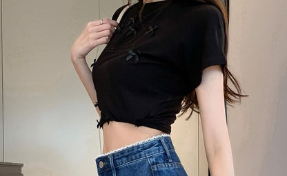 High Waist Wide Leg Denim Shorts mySite