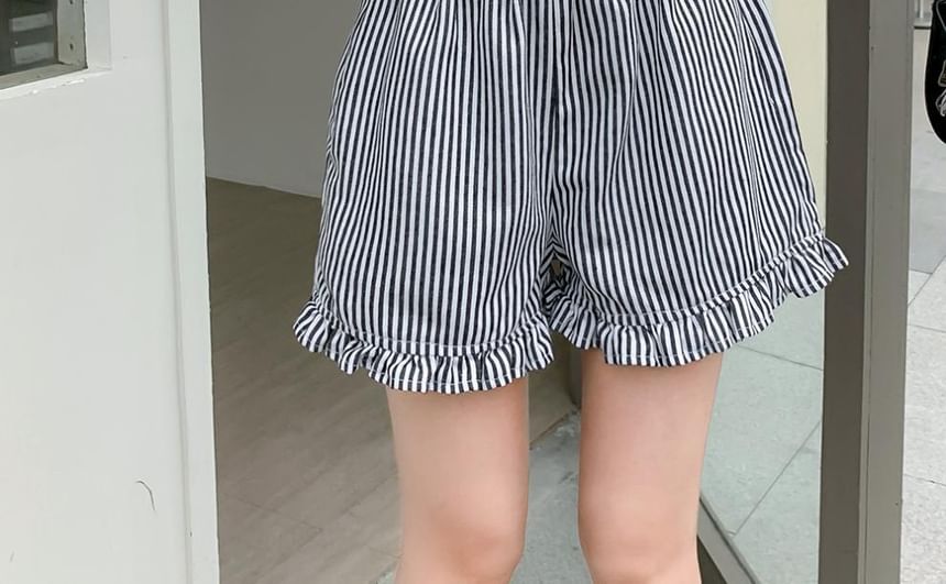 High Waist Striped Wide Leg Shorts mySite