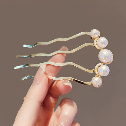 Faux Pearl Alloy Hair Comb SpreePicky