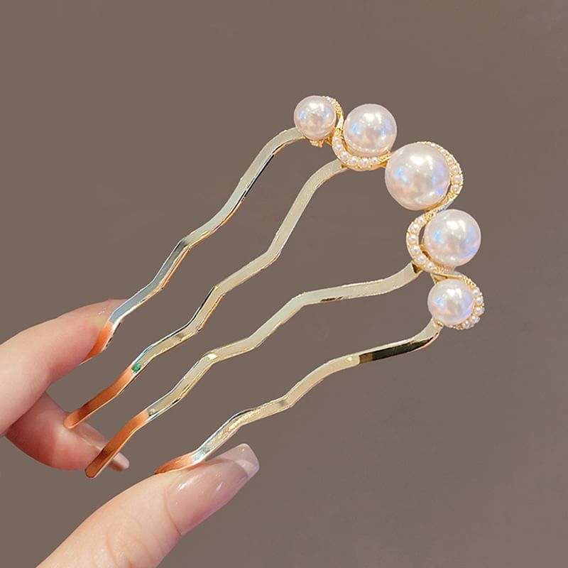 Faux Pearl Alloy Hair Comb SpreePicky